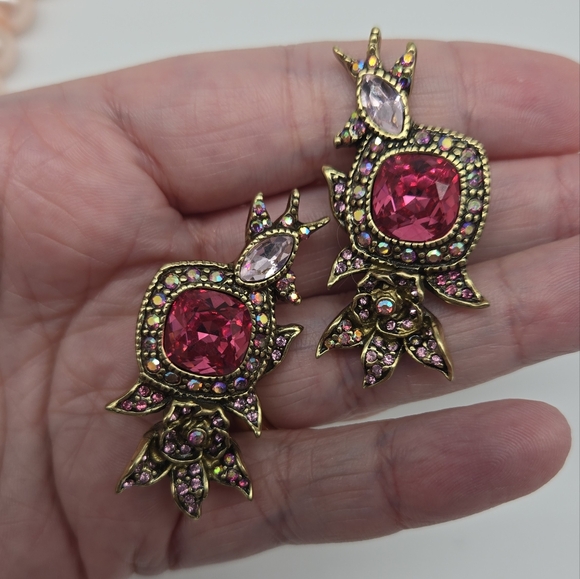 Heidi Daus Gracious Garden Swarovski Crystal Pink Glass Pearl Bridal Jewelry Set - Picture 11 of 15